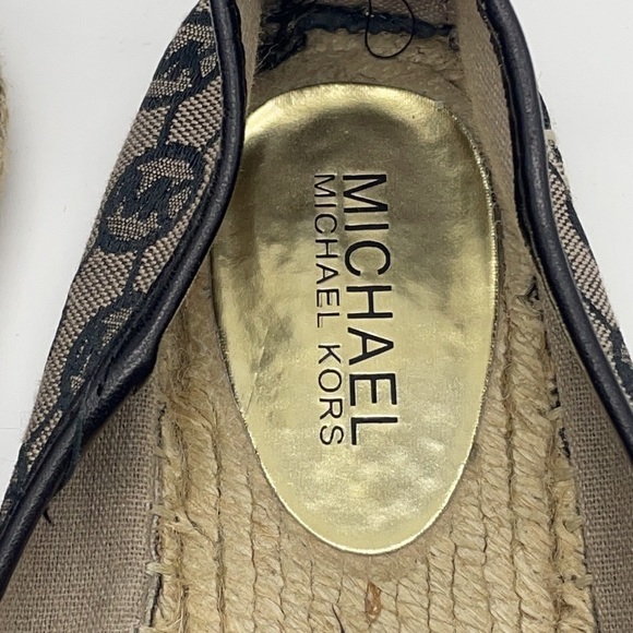 MICHAEL Kors Meg Logo Pattern Espadrille Ballet Flats Shoes Size 8.5 9 - Picture 4 of 10
